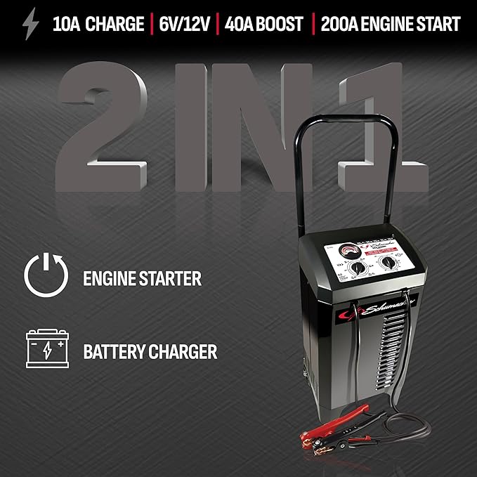 Schumacher Electric Manual Battery Charger & Engine Starter – 6V/12V 200A - Image 2