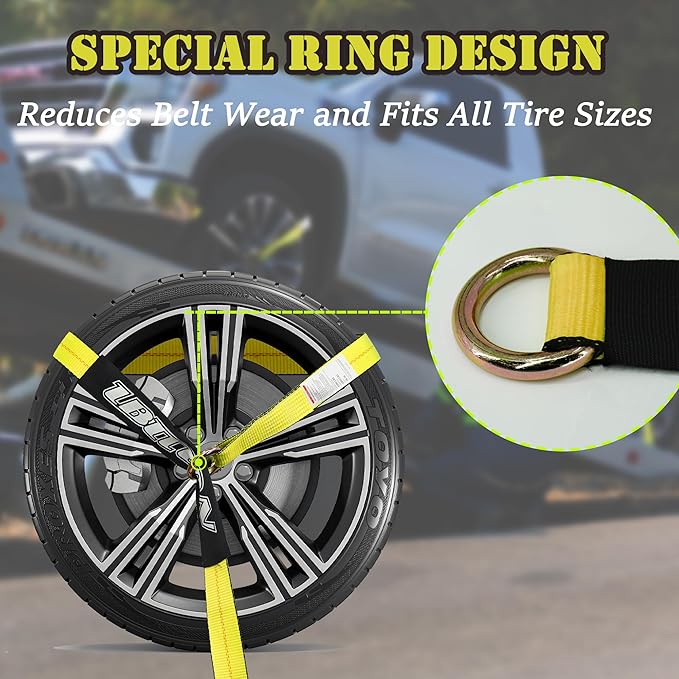 4 Pack Car Tie Down Straps for Trailers - Image 2