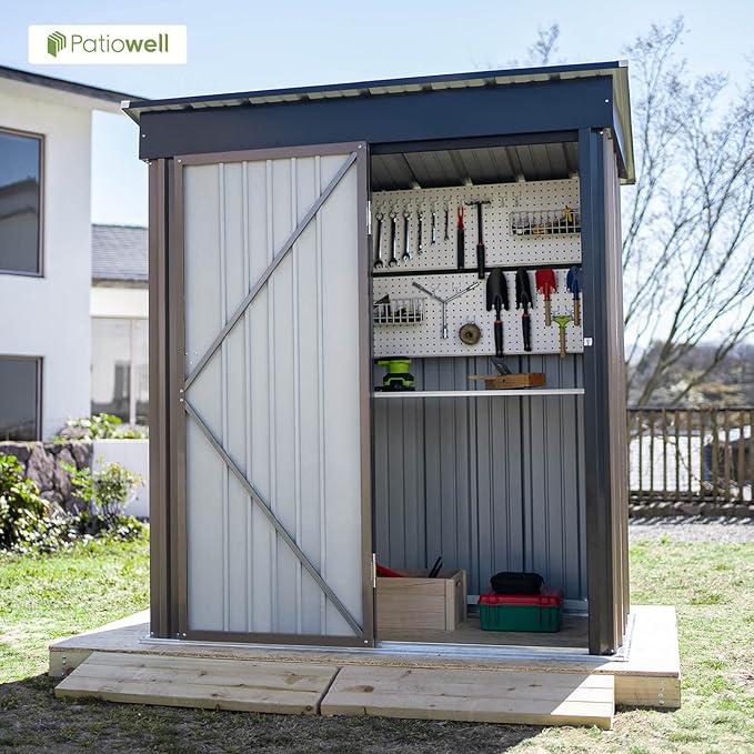 Patiowell 5x3 FT Outdoor Storage Shed, Tool Shed - Image 8