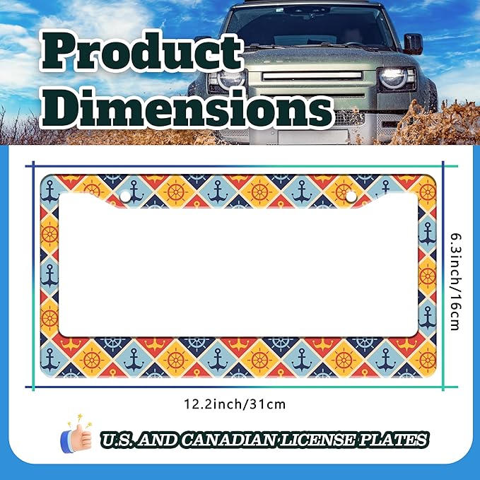Anchor Rudder License Plate Frame Nautical Stainless Steel License Plate Holder - Image 3