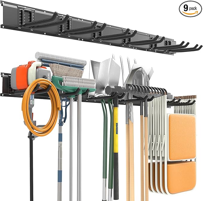 EVERHANGER Garage Tool Storage Organizer, Wall Mount Garden Tool Rack by EVERHANGER