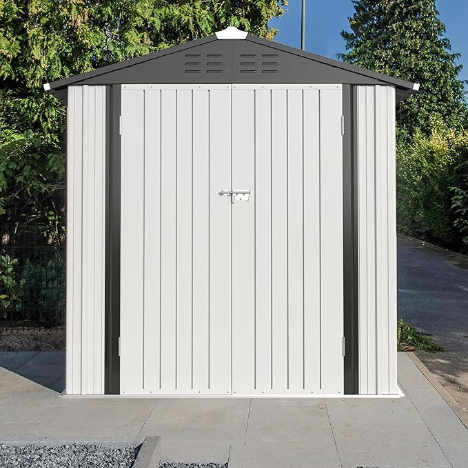 JUMMICO Metal Outdoor Storage Shed 6 x 4 FT Metal Shed - Image 6