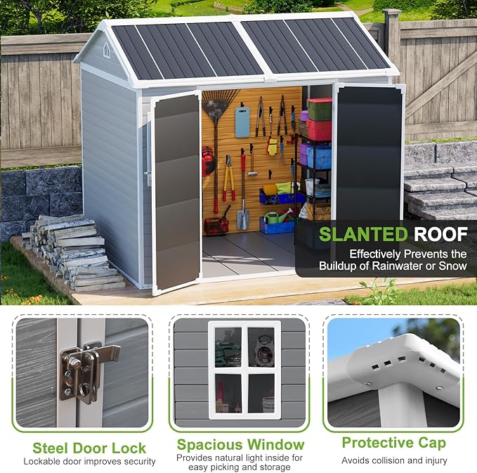 8x6 Shed Plastic Outdoor Storage - Image 6
