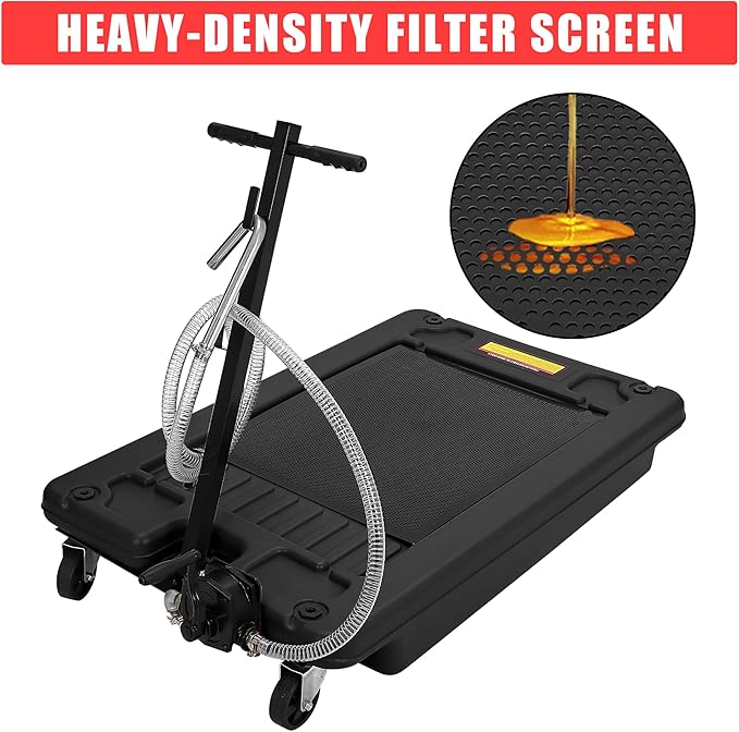 ‌17 Gal Low Profile Oil Drain Pan, Heavy Duty Mobile Oil Changing Pan - Image 8