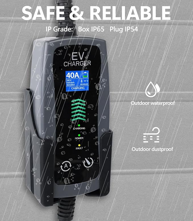 Level 2 Portable EV Charger, 16-40 Amp, 25ft Cable, Faster Charging Station - Image 5
