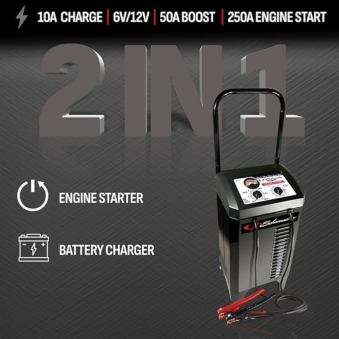 Schumacher Electric Manual Battery Charger & Engine Starter – 6V/12V 250A - Image 2