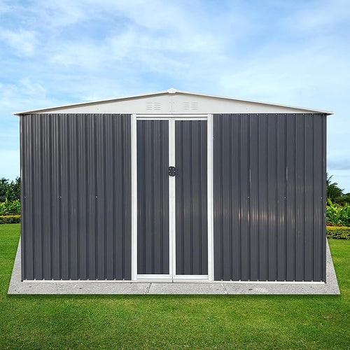 10x12 FT Outdoor Storage Shed, Large Metal Garden Shed - Image 2