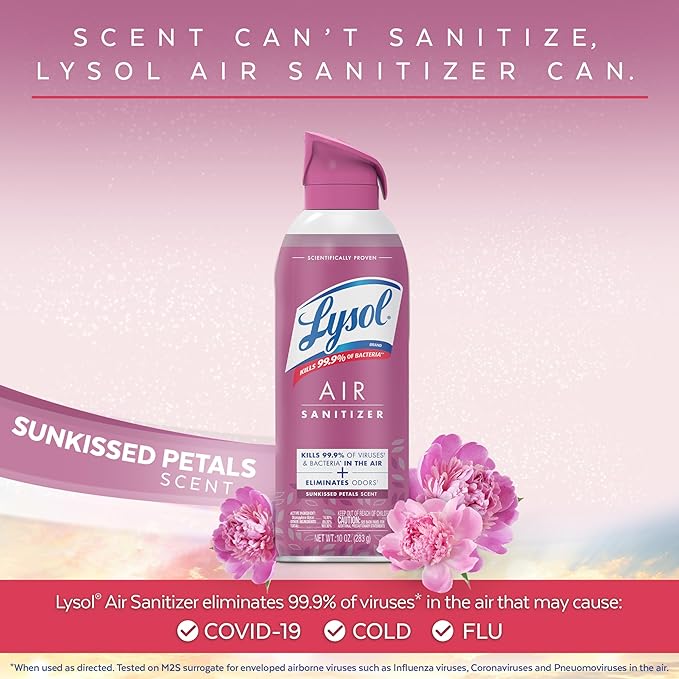 Lysol Air Sanitizer Spray with Odor Eliminator - Image 3
