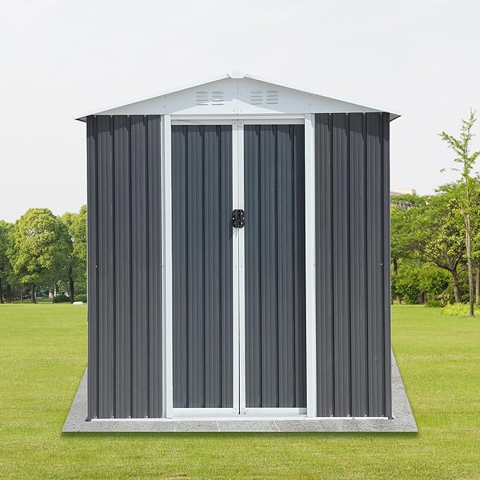 6x4 FT Outdoor Storage Shed, Metal Garden Shed - Image 7