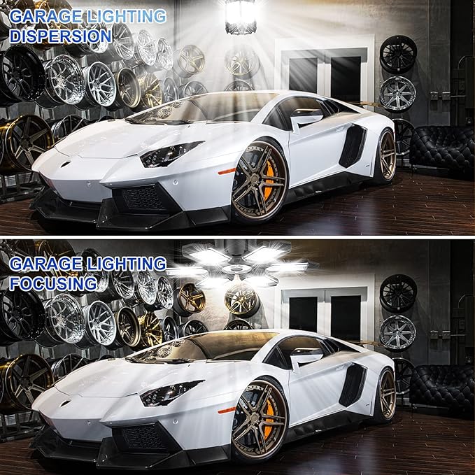 8 Pack 220W Garage Light Ceiling Led Deformable LED Shop Lights - Image 3