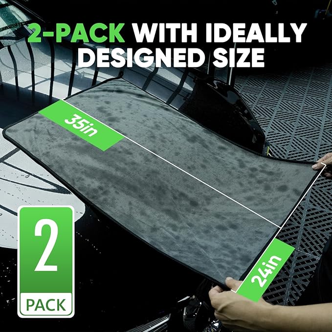 KKV 2-Pack Microfiber Towels Extra Large Ultra Absorbent Drying Towel - Image 3