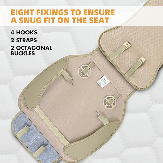 Elantrip Auto Car Seat Covers Leather Car Seat Protector - Image 5