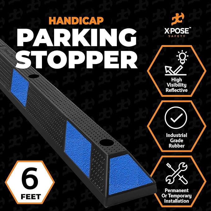 Xpose Safety 72" Heavy Duty Rubber Parking Stopper – Bulk 2 Full Pallets 100 - Image 2