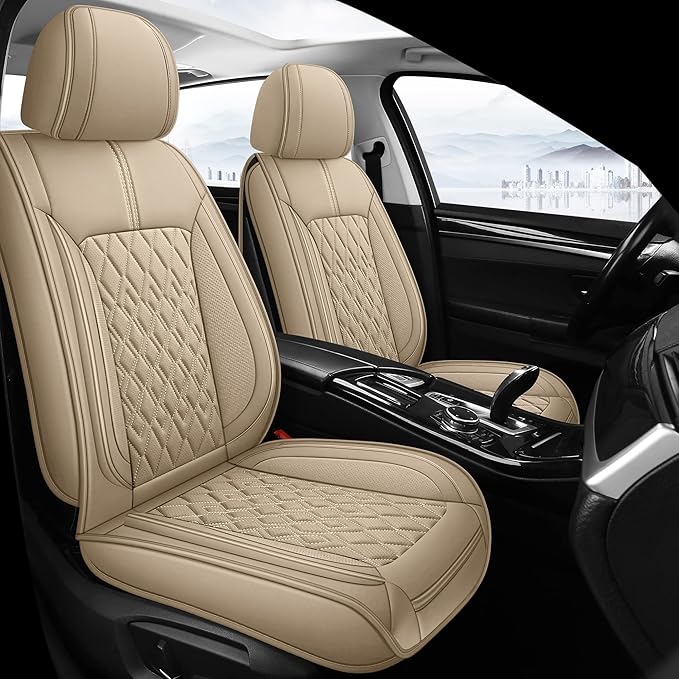 Pariitadin Leather Car Seat Covers Full Set, Waterproof Breathable Faux Leather by Pariitadin