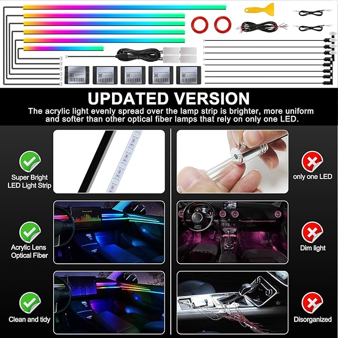 Dream+Color Acrylic Interior Car LED Strip Light - Image 5