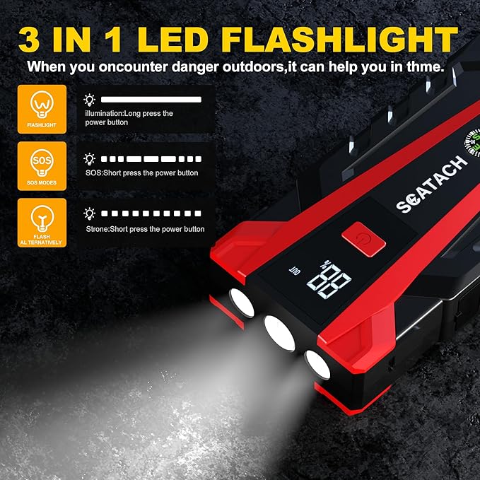 Scatach 011 Car Battery Jump Starter, 4000A 12V Jump Starter Battery Pack - Image 5