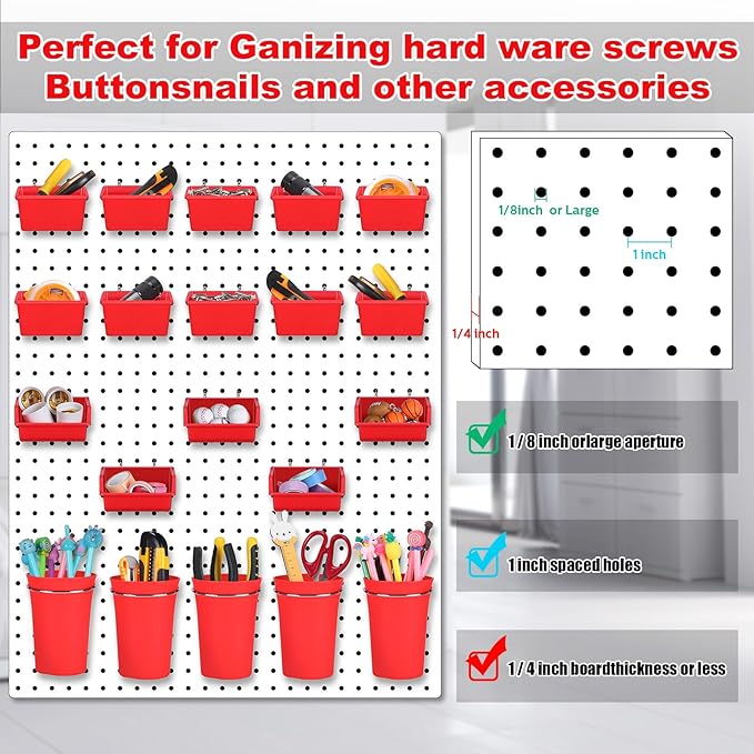 Yookeer 20 Pcs Pegboard Bins and Cups - Image 4