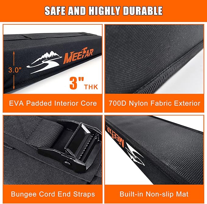 MeeFar Universal Car Soft Roof Rack Pads Luggage Carrier System - Image 6
