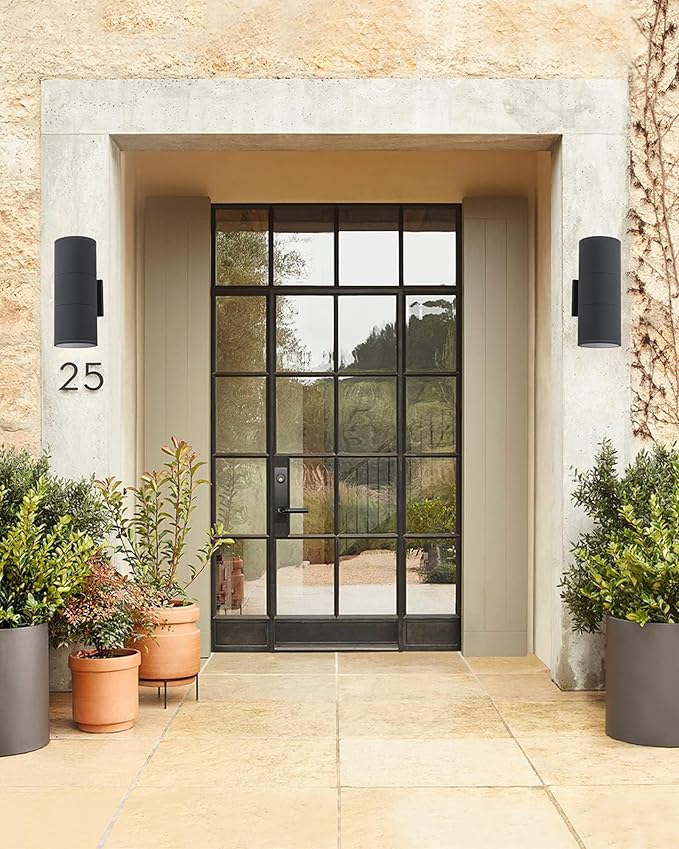 Ken & Ricky 14Inch Exterior Lighting Fixtures, Outdoor Cylinder Wall Lights - Image 4