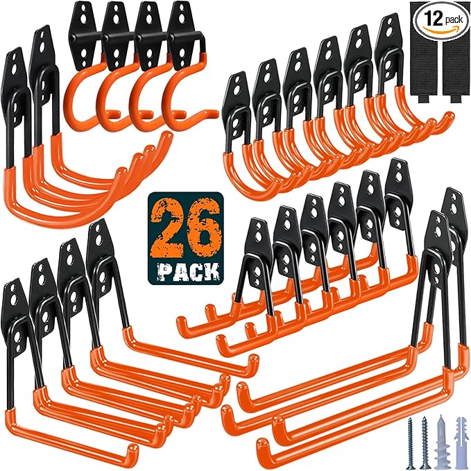 26 Pack Garage Hooks Heavy Duty Utility Steel by HUPBIPY