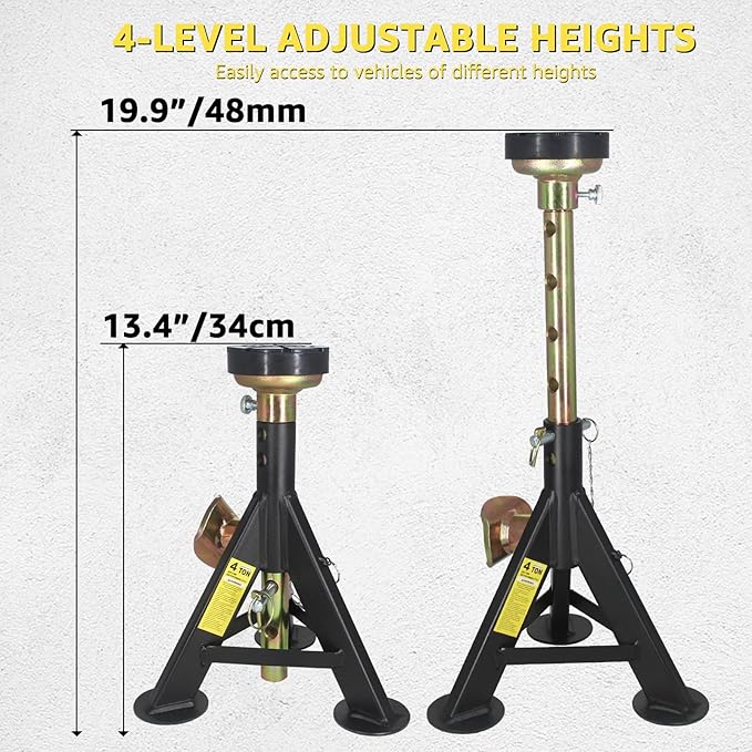 BESTOOL Heavy Duty Jack Stands, Easy Switching -4 Ton, 000 lbs Capacity - Image 6