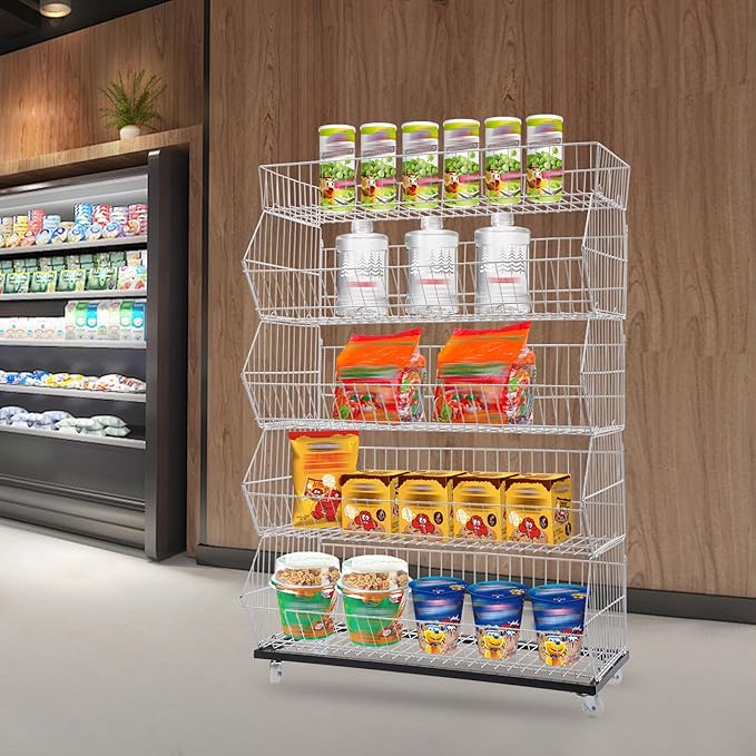 Retail Display Rack 5-Tier Market Merchandise Display Shelf Fruit Storage Shelf - Image 2