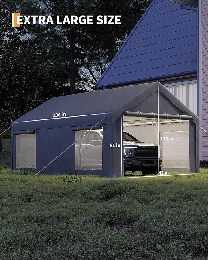 12 x 20ft Heavy-Duty Carport Canopy - Image 3