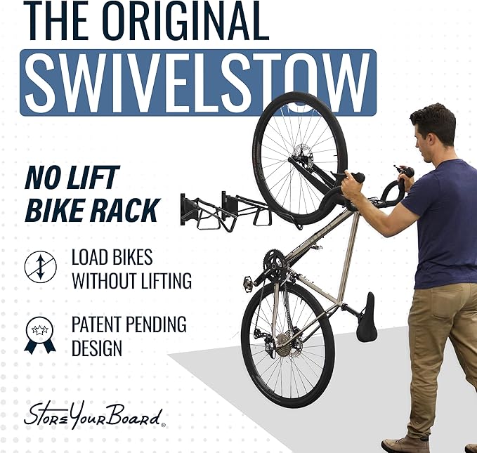 StoreYourBoard SwivelStow Mountain Bike Storage Rack 4 Pack – Heavy Duty Bike - Image 3