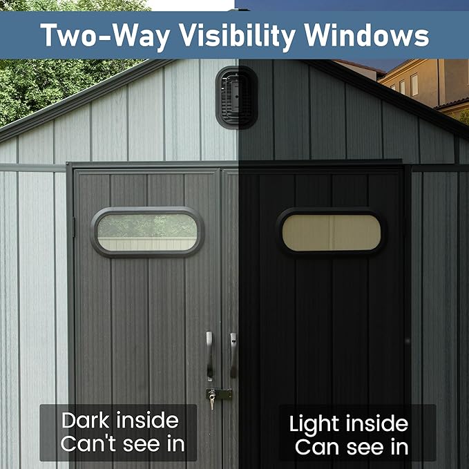 Domi 6x6 FT Outdoor Resin Storage Shed, All-Weather Double-Wall Storage Building - Image 7
