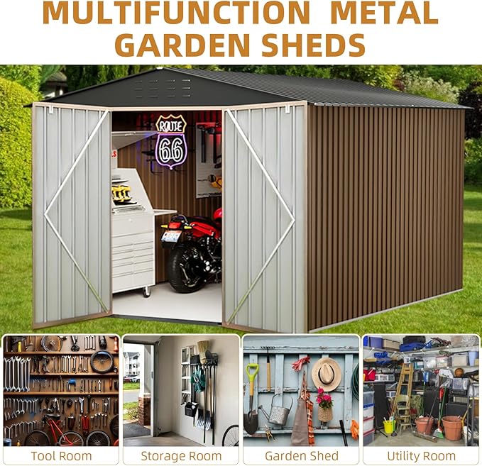 Outdoor Storage Shed, 8x8 FT Metal Garden Shed - Image 5
