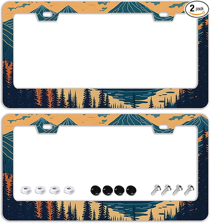 Mountains Forest License Plate Frames by TQFTPT