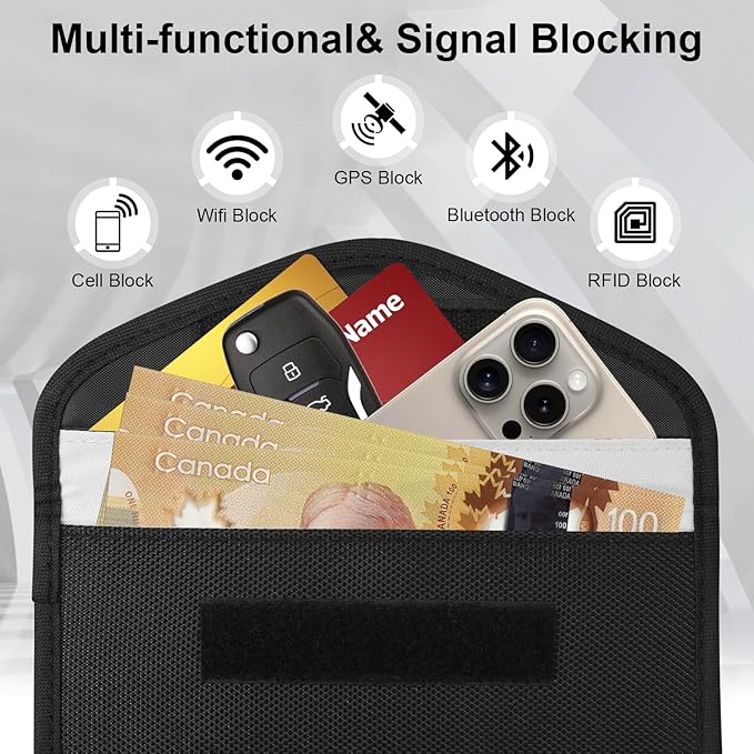 Faraday Bag 2 Pack of RFID Signal Blocking Bag Shielding Pouch Wallet and - Image 3