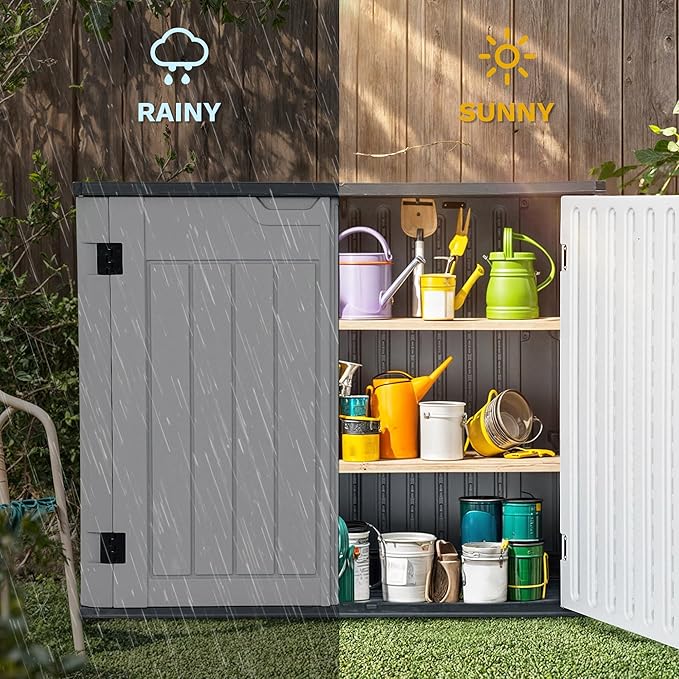 DWVO Outdoor Weather-Resistant Horizontal Storage Shed, 35 Cu Ft Capacity - Image 3