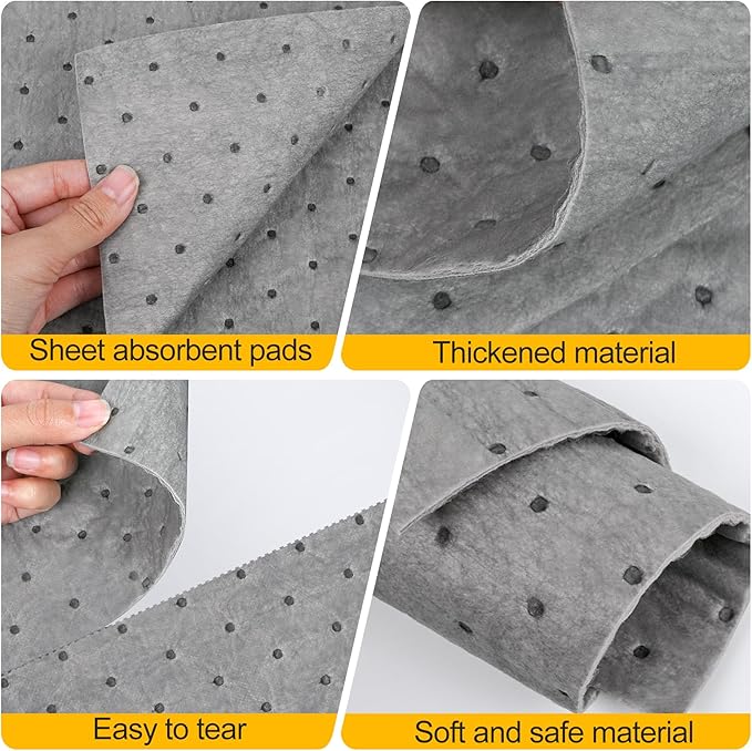 10PC Oil Absorbent Pads | 13"X10" Meltblown Polypropylene Mats, Hand-Tear Lines - Image 9