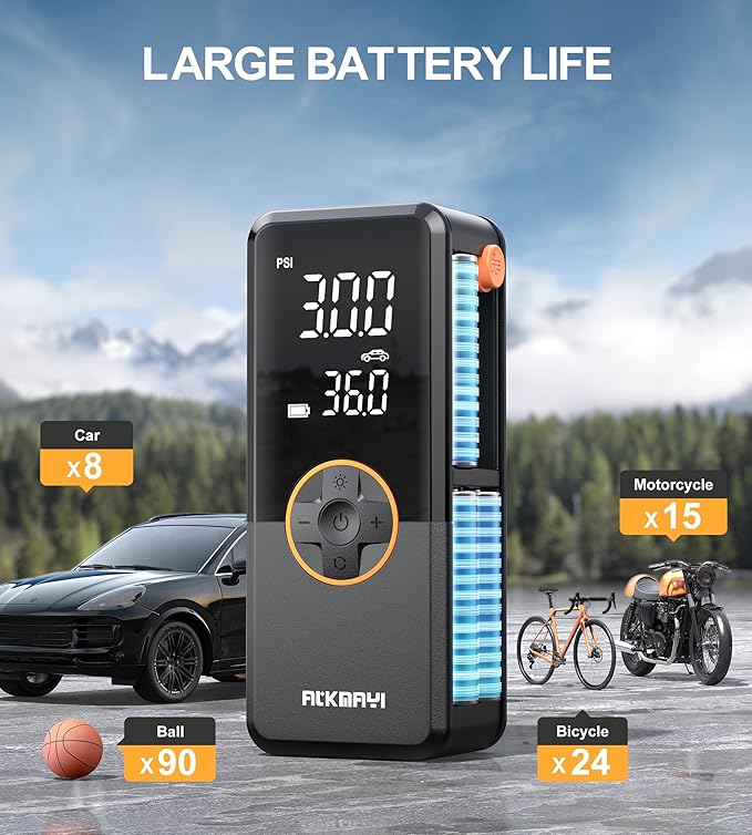 Tire Inflator Portable Air Compressor, 150PSI Air Pump - Image 5