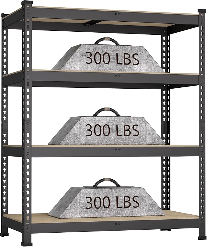 36" W x 16" D x 55" H Adjustable Garage Storage Shelves by BuxWellBang