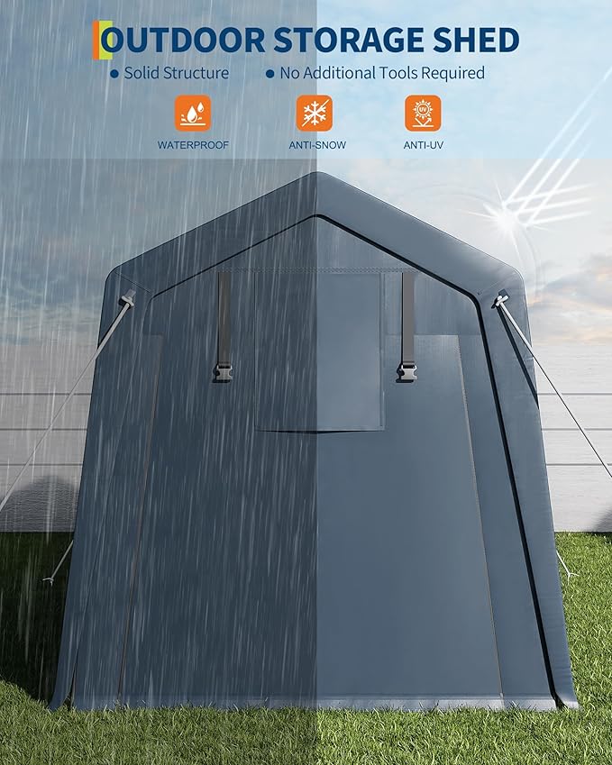 6x6 Ft Carport Heavy Duty Tent - Image 7