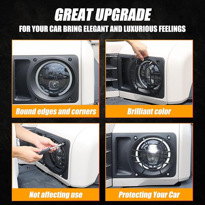 2 PCS Aluminum Alloy Car Headlight Cover Compatible - Image 6