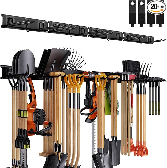 Garage Tool Organizer Wall Mounted, 64 Inches Adjustable Garden Tool Organizer by Gatsowm