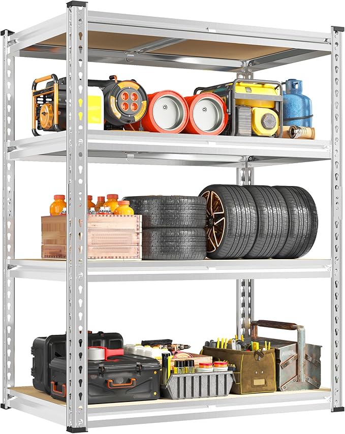 REIBII 60.05" H Storage Shelves 1840LBS Garage Shelving Heavy Duty Shelving 4 by REIBII