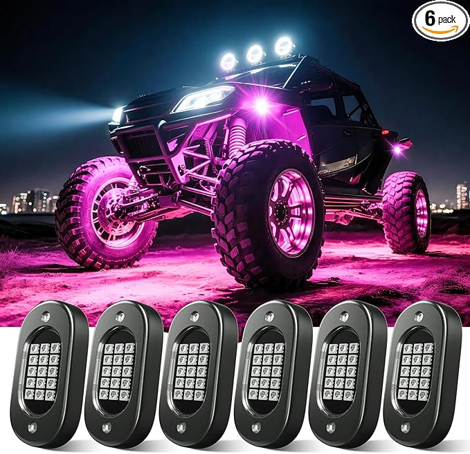 Honalia LED Rock Lights for Trucks 6 pods, RGB Truck Rock Lights by Honalia