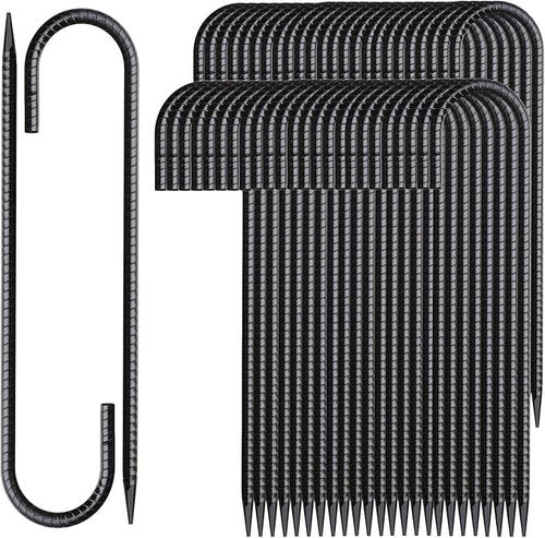 12 Inch Rebar Stakes 50 Pack J Hook Ground Stakes Heavy Duty Chain Link Fence by MSWY
