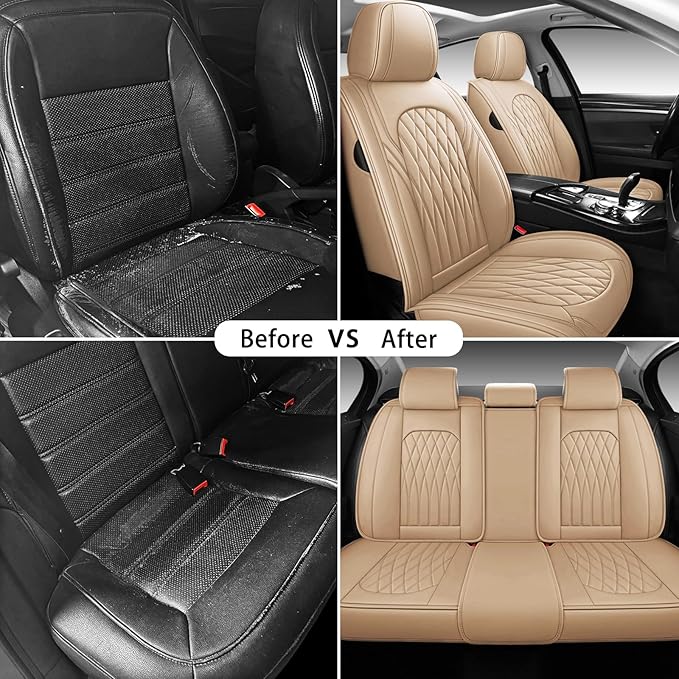 WELLDO Car Seat Covers Full Set, Leather Seat Covers - Image 6