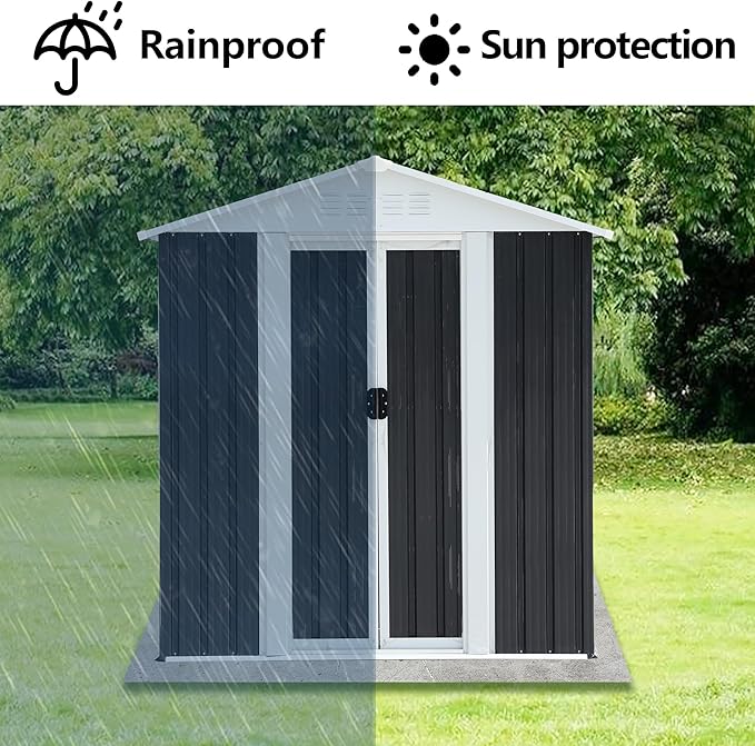 5x3 FT Outdoor Storage Shed, Metal Garden Shed - Image 3