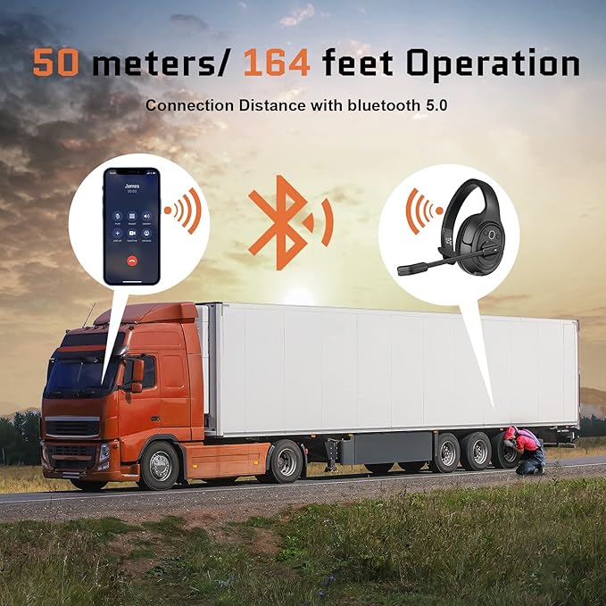 EKSA Noise Cancelling Trucker Bluetooth Headset - Image 2