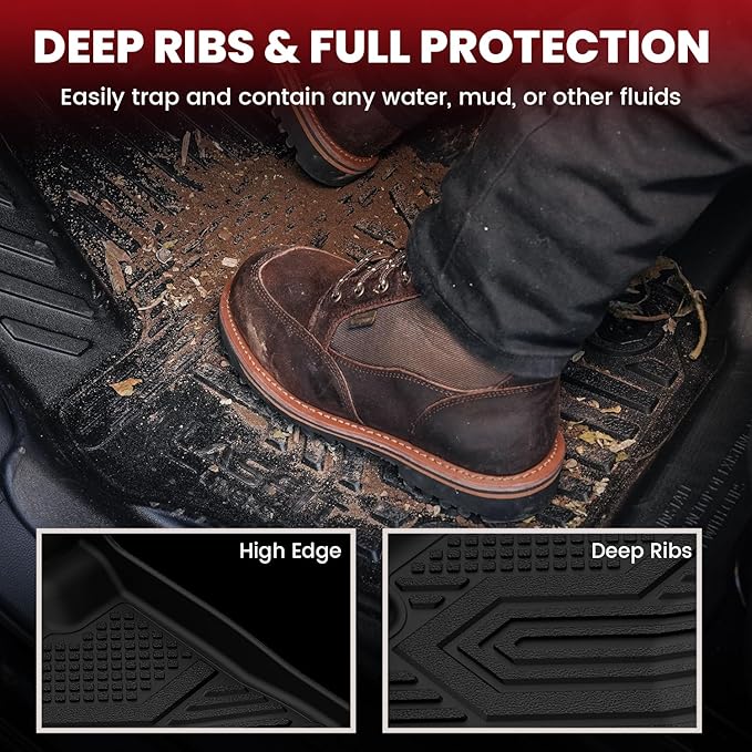 LASFIT Floor Mats 2019-2025 for Chevrolet Silverado/GMC Sierra 1500, 2020-2025 - Image 3