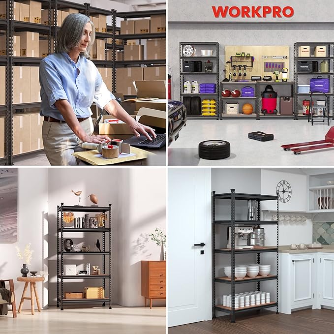 WORKPRO 5-Tier Metal Storage Shelving Unit, 36”W x 18”D x 72”H, Adjustable - Image 5