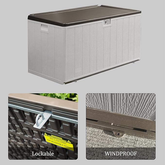 110 Pro Gallon Resin Deck Box, Waterproof Outdoor Storage Bin - Image 6