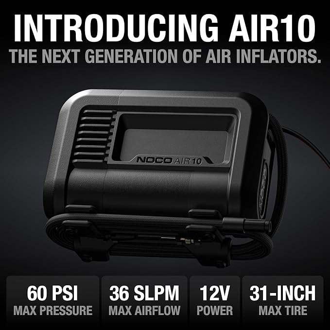 NOCO AIR10: UltraFast 10A Tire Inflator - 12V Portable Air Compressor Pump - Image 2