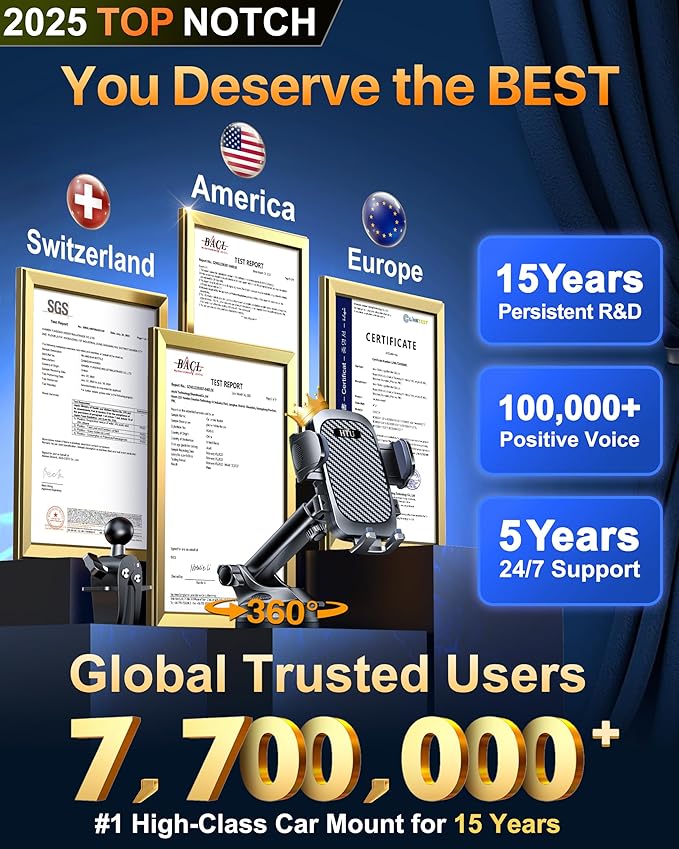 HTU 2025 Best Car Phone Holder 【Ultimate 5-in-1 & Upgraded 100+LBS Strongest - Image 2